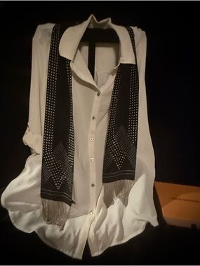 Louis Vuitton Black Metal Fringe Scarf